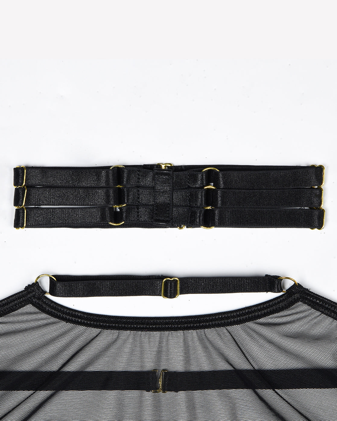 4 Piece Sheer Mesh Bra and Thong Set