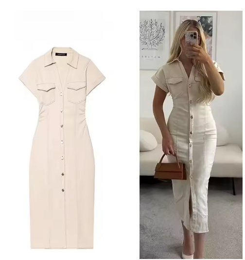 Denim Midi Dress - Day to Night Glam!