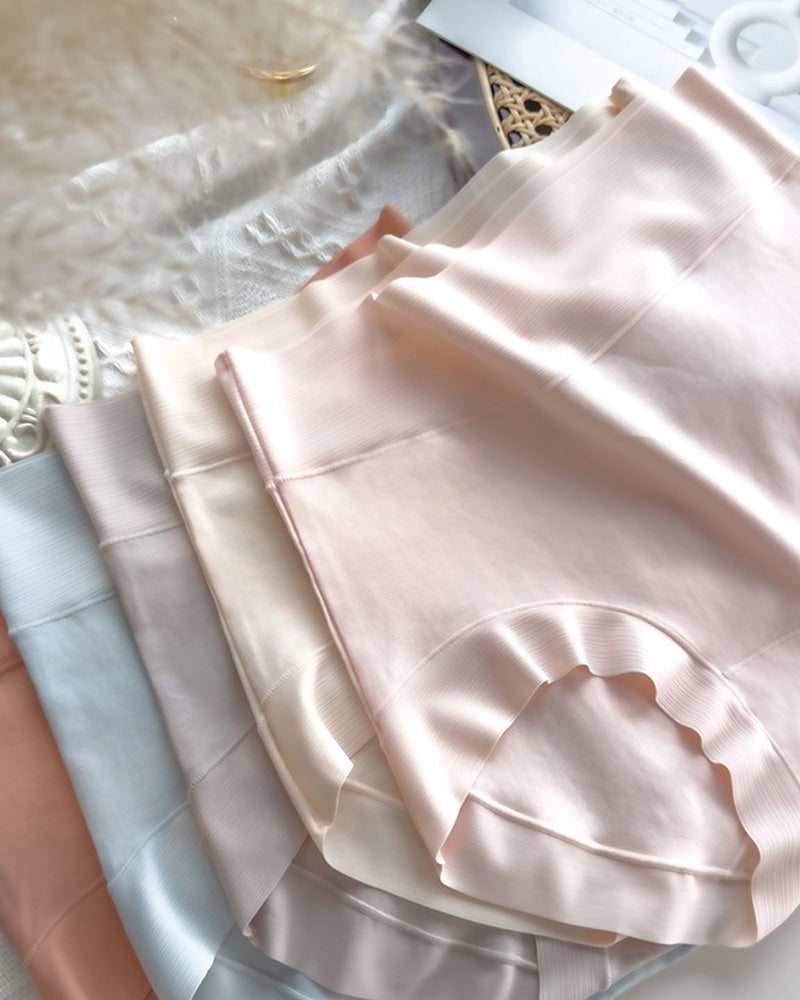 5-Pack Pure Cotton High Waist Seamless Antibacterial Breathable Crotch Briefs