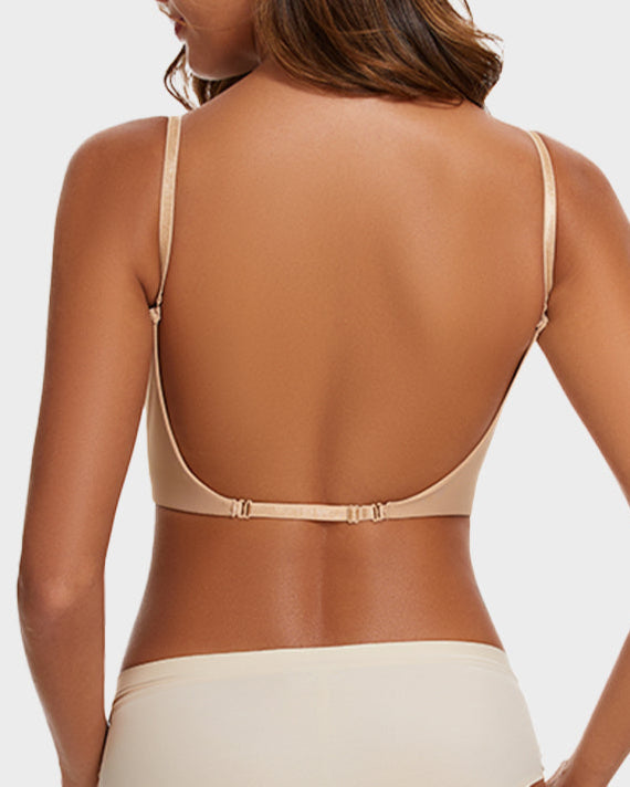 [2 Pack]Low Back Secret Plunge Bra - Beige+White