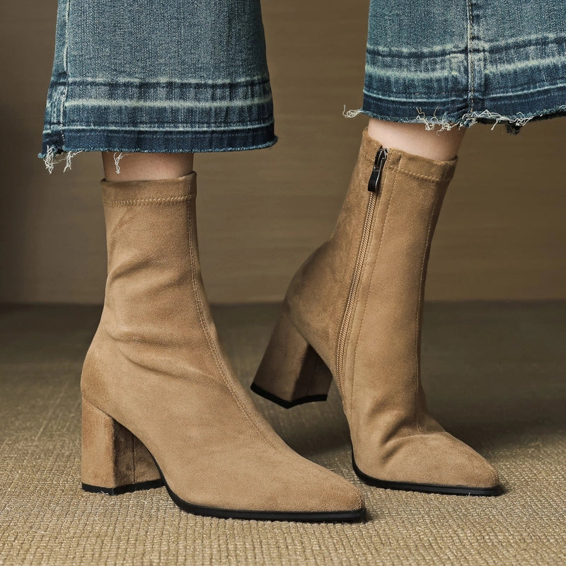 Tylia Genuine Suede Boots - Everyday Elegance