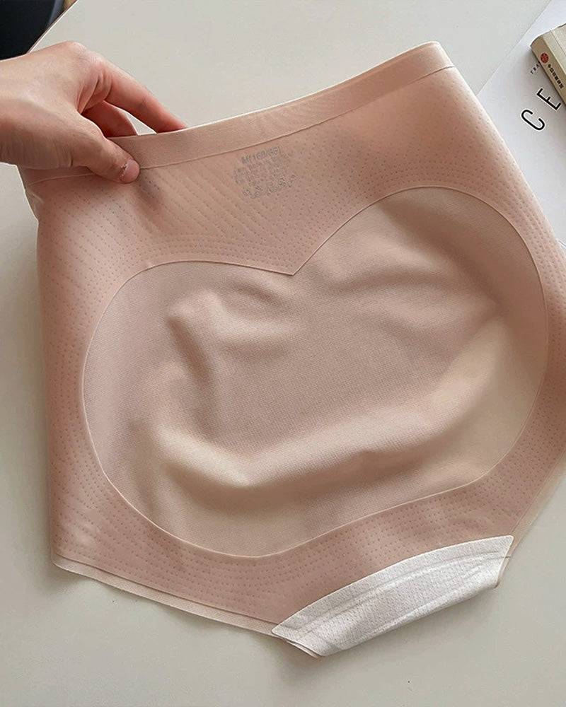 Women's seamless ice silk comfortable hip-lifting high waist panties