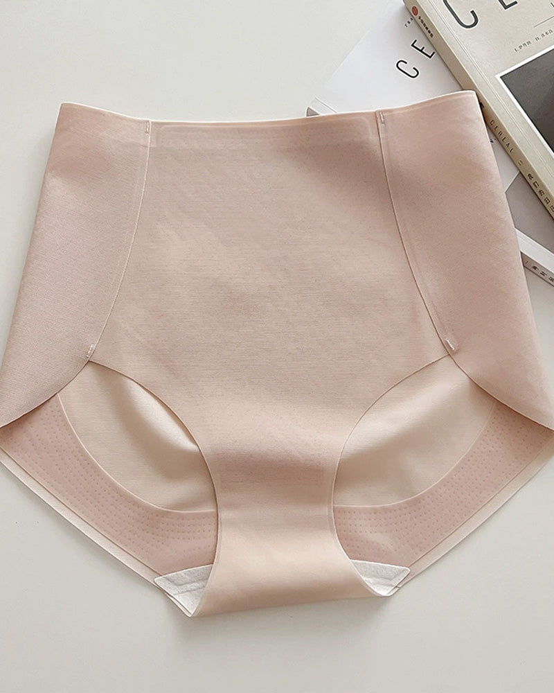 Women's seamless ice silk comfortable hip-lifting high waist panties