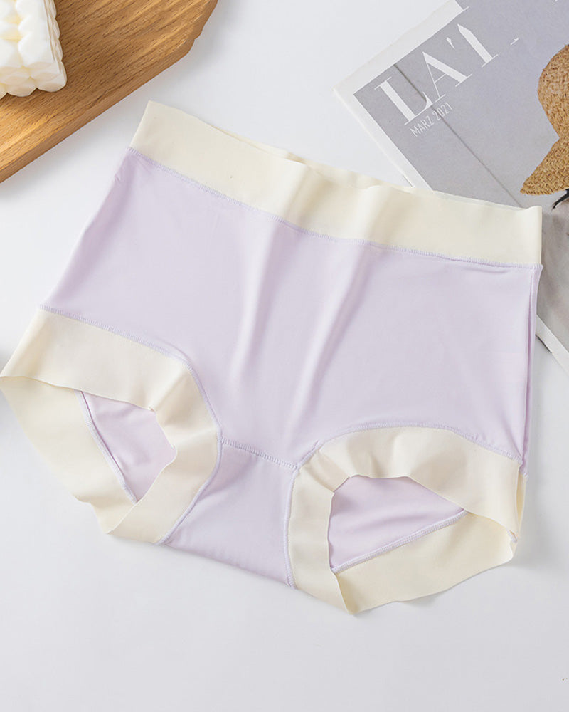 Women's Ice Silk Seamless High Waist Breathable Pure Cotton Crotch Underwear