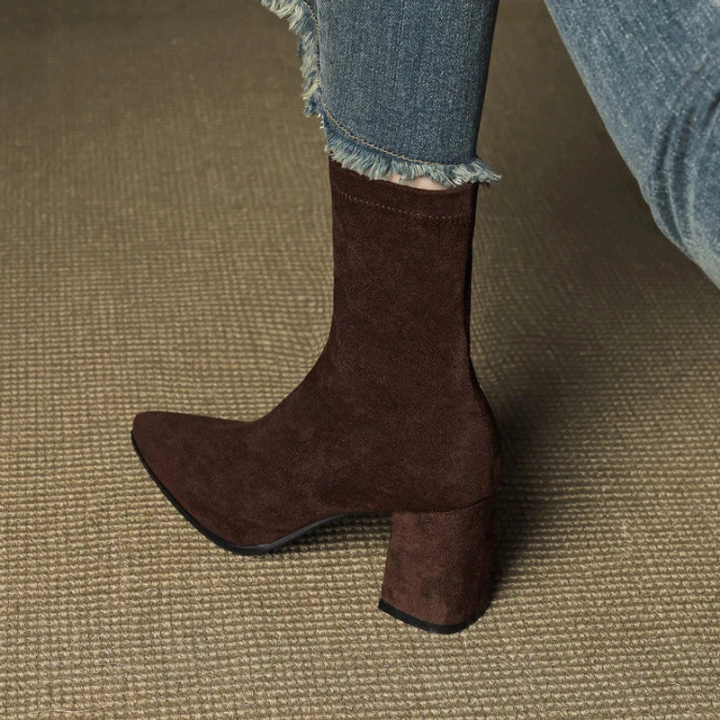 Tylia Genuine Suede Boots - Everyday Elegance
