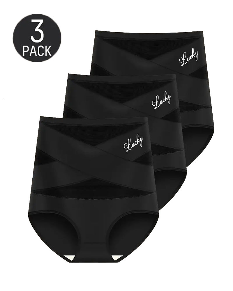 High Waist Tummy Control Breathable Mesh Cross Seamless Hip Lifting Briefs