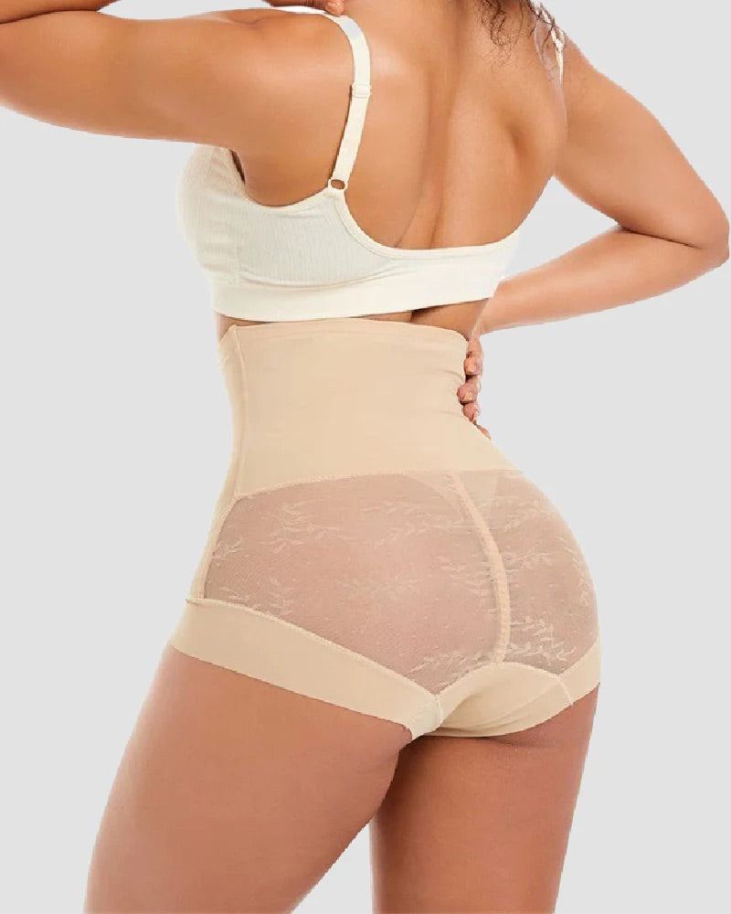 Women's High Waist Tummy Control Mesh Breathable Hip Lifting Body Shaping Panties