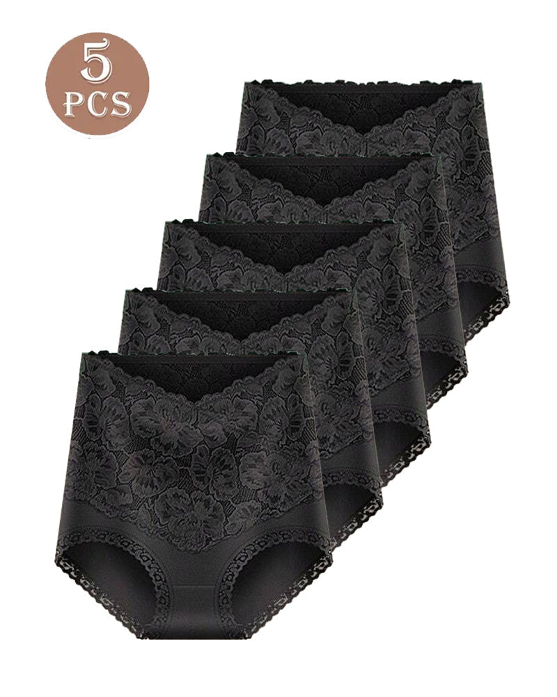 5-Pack Women's Lace High Waist Stretch Briefs