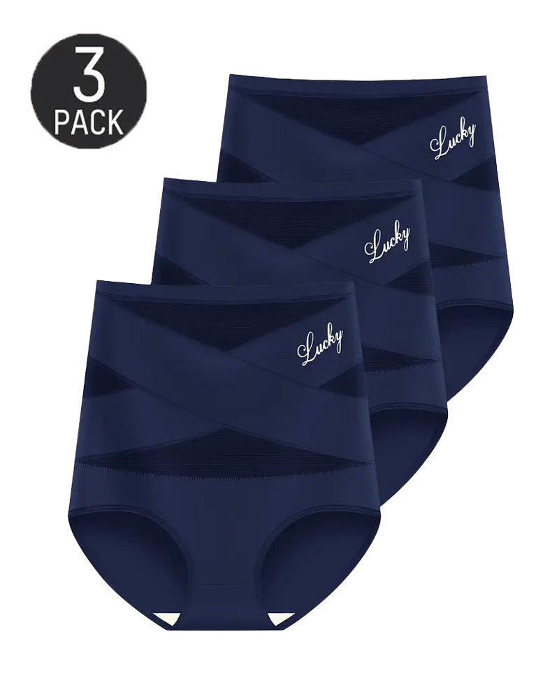 High Waist Tummy Control Breathable Mesh Cross Seamless Hip Lifting Briefs