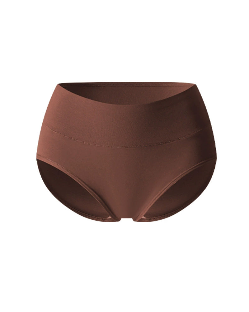 Women's Cotton Skin-Friendly Breathable Slim High Waist Elastic Solid Color Underwear