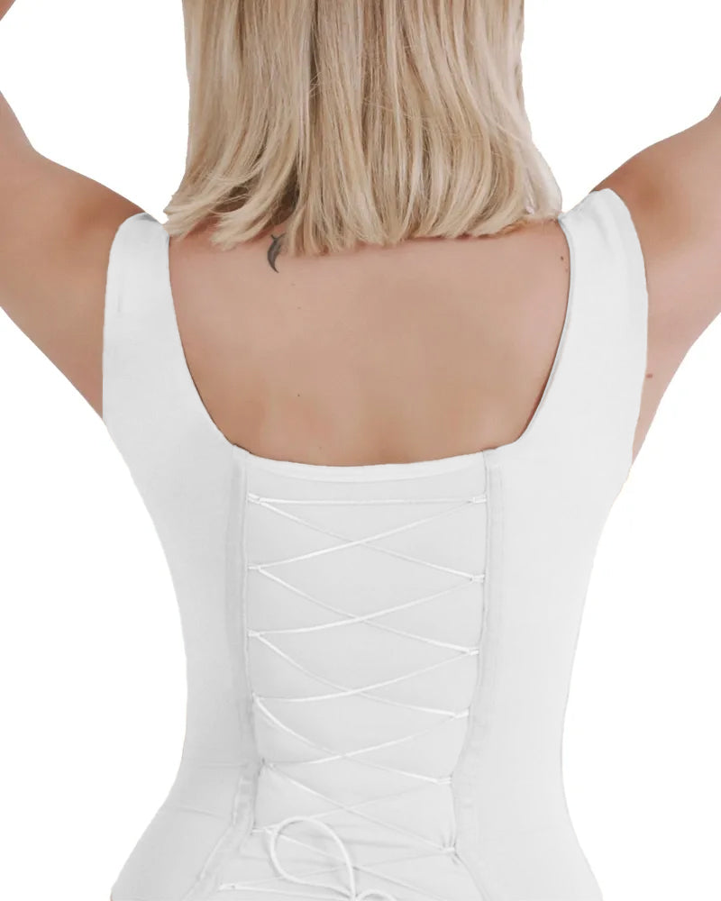 Women's Sexy Back Lace-up Seamless Tummy Control Bodysuit