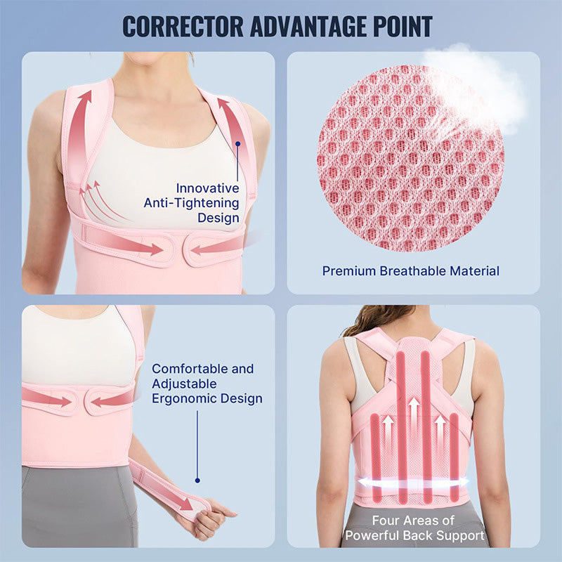 Adult Breathable Mesh Support Invisible Shoulder Open Back Posture Back Corrector