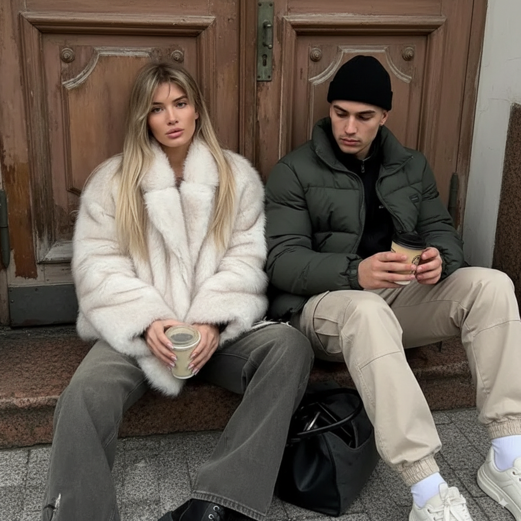 Neo Mint Oversized Fur Coat - Stay Chic & Warm!