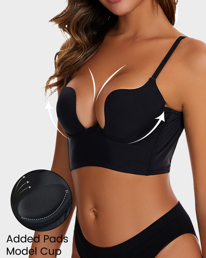 [2 Pack]Low Back Secret Plunge Bra - Black