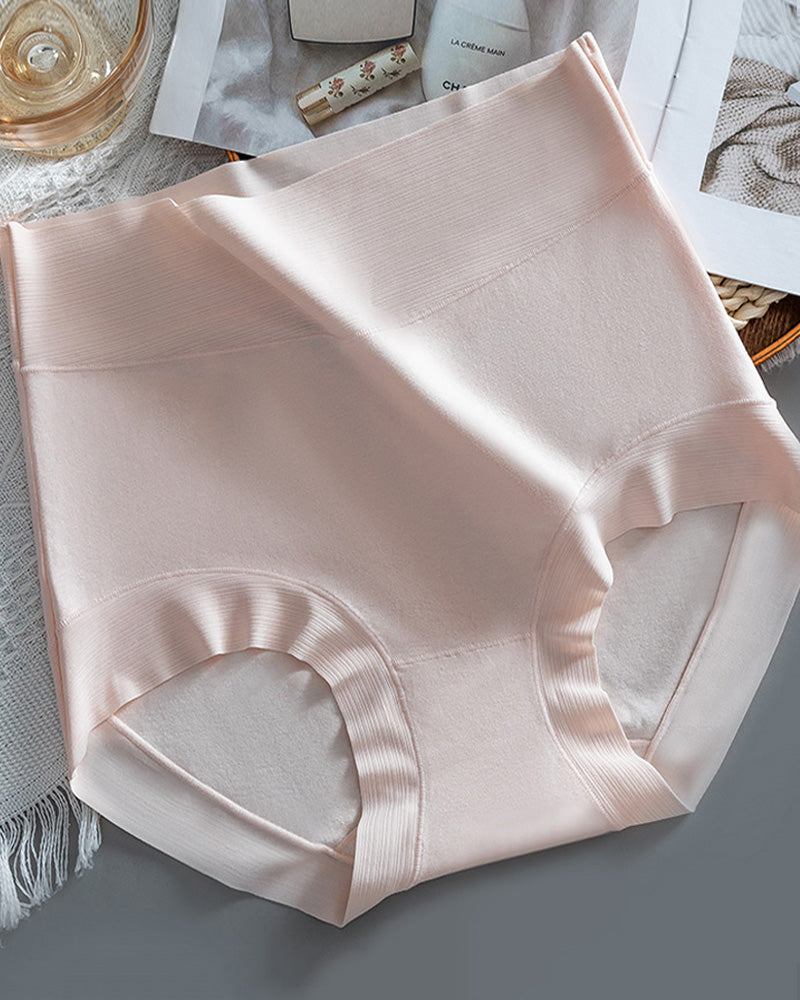 5-Pack Pure Cotton High Waist Seamless Antibacterial Breathable Crotch Briefs