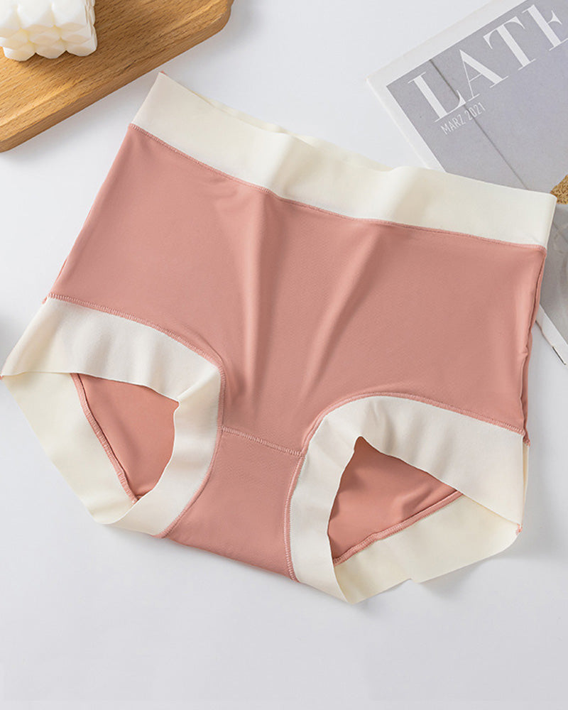 Women's Ice Silk Seamless High Waist Breathable Pure Cotton Crotch Underwear