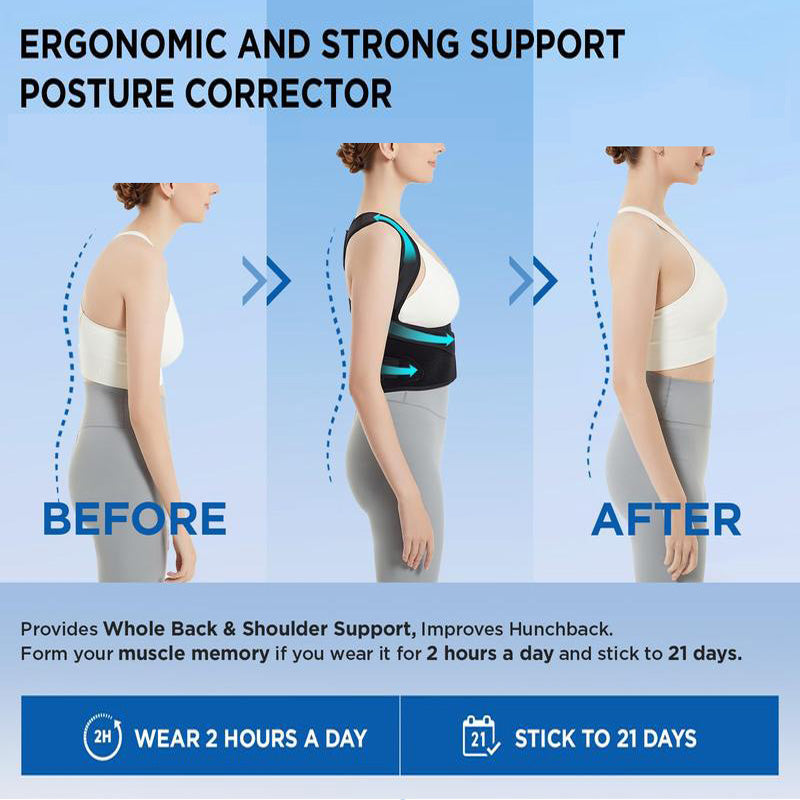 Adult Breathable Mesh Support Invisible Shoulder Open Back Posture Back Corrector