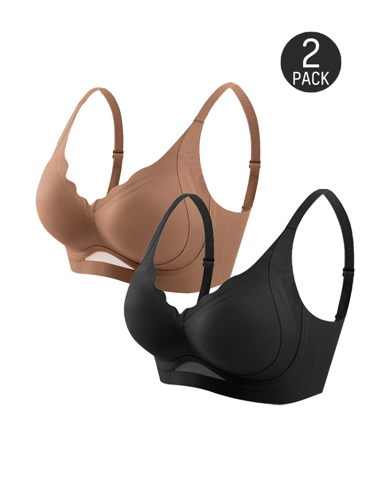 Scalloped Wireless Bras with  Mesh
