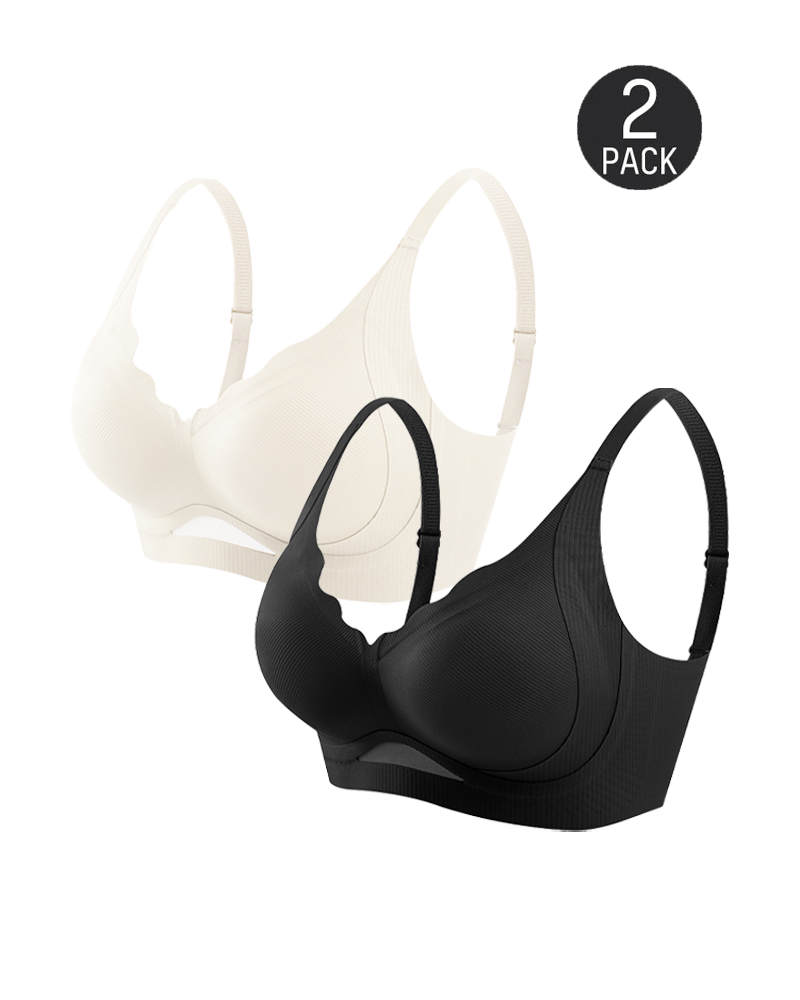 Scalloped Wireless Bras with  Mesh