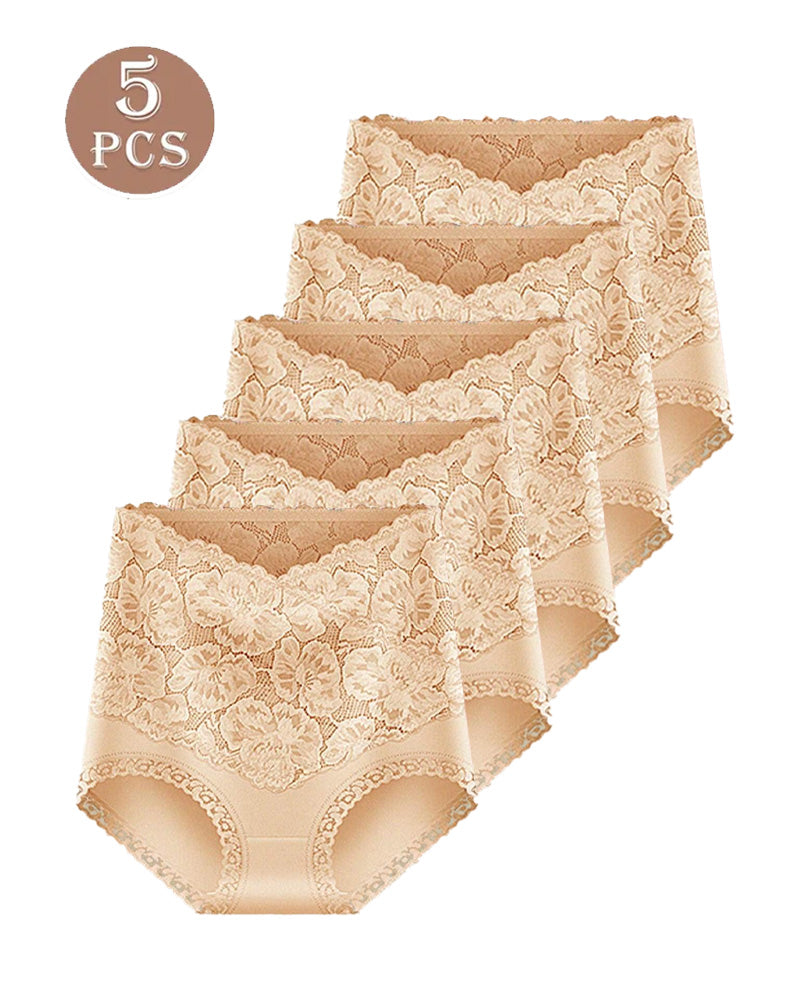 5-Pack Women's Lace High Waist Stretch Briefs